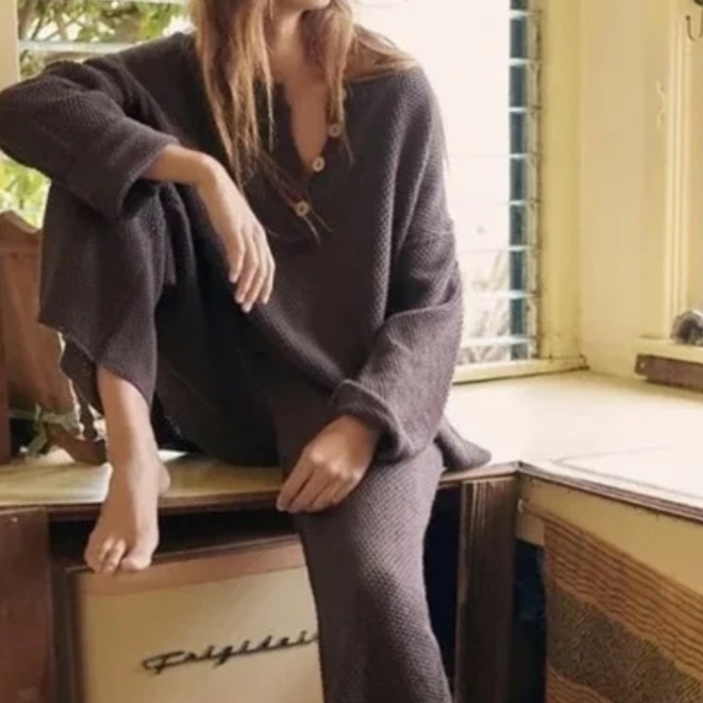 Free People hailee sweater set in hot fudge